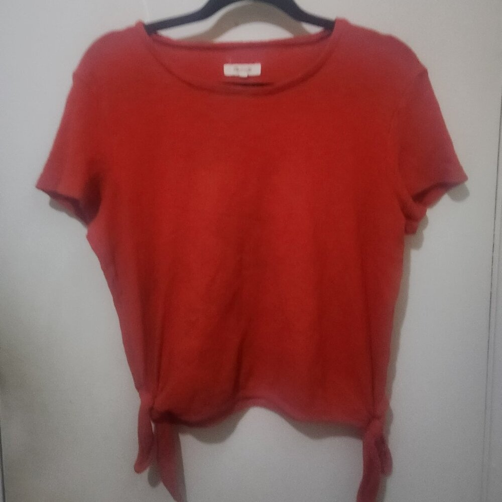 Madewell Side Tie Top Red Size Medium